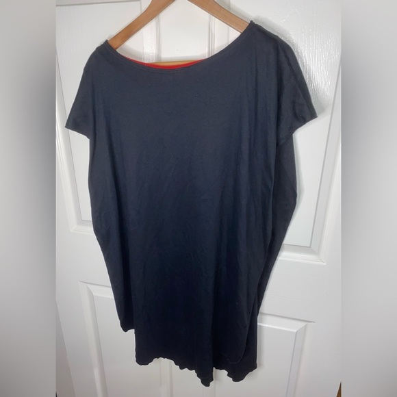 Black and Red Swim Coverup with Fringe Seashells, Beach Poncho - Picture 6 of 9